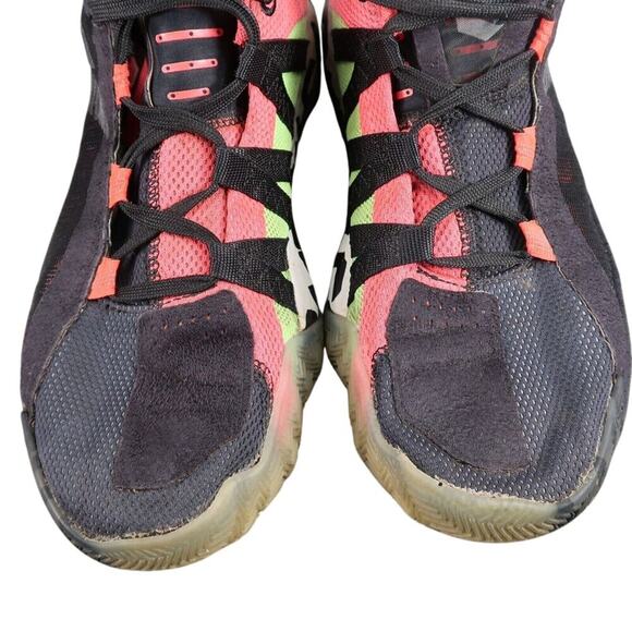 Adidas Shoes Mens 8 Athletic Trainers Dame 6 Basketball Sneakers Black Red Mid - Picture 12 of 13